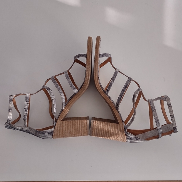 JEFFREY CAMPBELL Size 41 Genuine Snake Leather Ankle Zip Gladiator Sandals Shoes - Picture 13 of 14